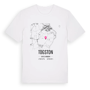 Togston karta t-shirt – ekologisk bomull t-shirt från Pinshirt