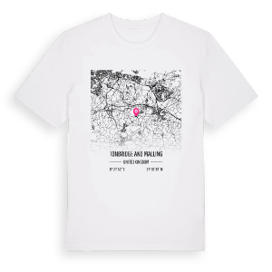 Tonbridge and Malling karta t-shirt – ekologisk bomull t-shirt från Pinshirt