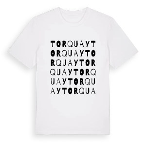 Torquay ordlek t-shirt – ekologisk bomull t-shirt från Pinshirt