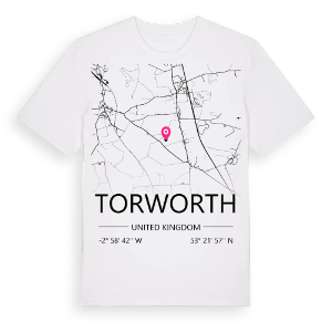 Torworth karta t-shirt – ekologisk bomull t-shirt från Pinshirt