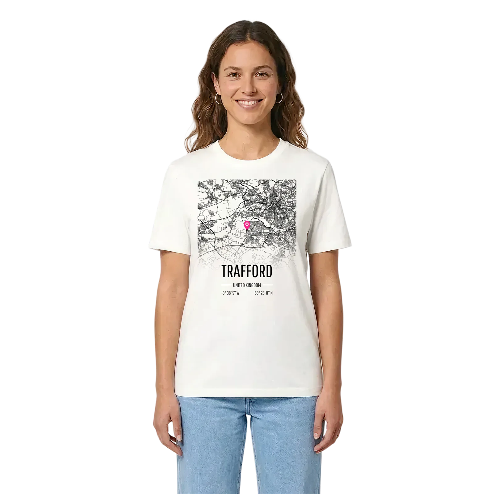 Trafford karta t-shirt – White, i miljö