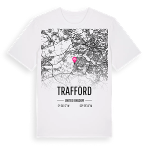 Trafford karta t-shirt – ekologisk bomull t-shirt från Pinshirt