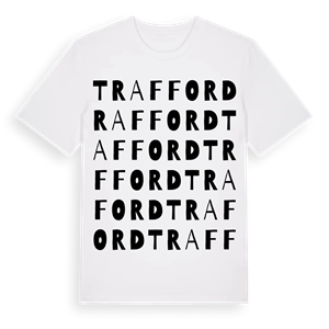 Trafford ordlek t-shirt – ekologisk bomull t-shirt från Pinshirt