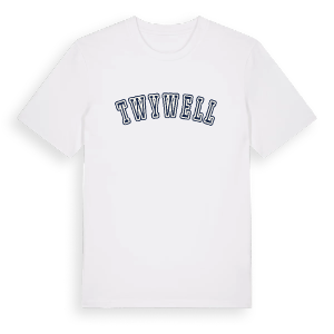 Twywell college t-shirt – ekologisk bomull t-shirt från Pinshirt