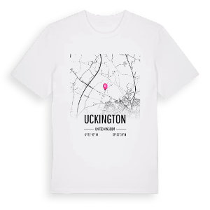 Uckington karta t-shirt – ekologisk bomull t-shirt från Pinshirt
