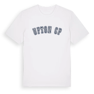 Ufton CP college t-shirt – ekologisk bomull t-shirt från Pinshirt