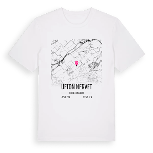 Ufton Nervet karta t-shirt – ekologisk bomull t-shirt från Pinshirt