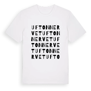 Ufton Nervet ordlek t-shirt – ekologisk bomull t-shirt från Pinshirt