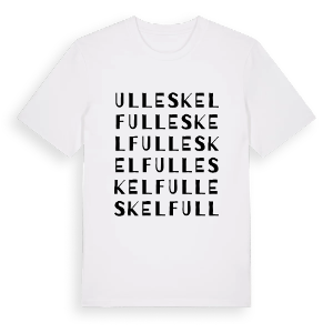 Ulleskelf ordlek t-shirt – ekologisk bomull t-shirt från Pinshirt