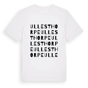 Ullesthorpe ordlek t-shirt – ekologisk bomull t-shirt från Pinshirt