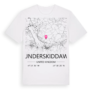 Underskiddaw karta t-shirt – ekologisk bomull t-shirt från Pinshirt