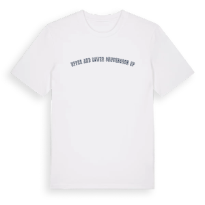 Upper and Lower Shuckburgh CP college t-shirt – ekologisk bomull t-shirt från Pinshirt