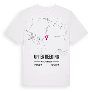 Upper Beeding karta t-shirt – ekologisk bomull t-shirt från Pinshirt