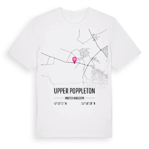 Upper Poppleton karta t-shirt – ekologisk bomull t-shirt från Pinshirt