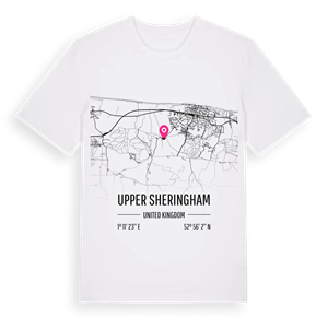 Upper Sheringham karta t-shirt – ekologisk bomull t-shirt från Pinshirt