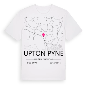 Upton Pyne karta t-shirt – ekologisk bomull t-shirt från Pinshirt