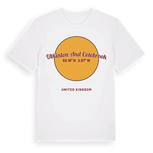 Utkinton and Cotebrook cirkel t-shirt – ekologisk bomull t-shirt från Pinshirt