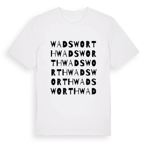 Wadsworth ordlek t-shirt – ekologisk bomull t-shirt från Pinshirt