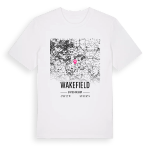 Wakefield karta t-shirt – ekologisk bomull t-shirt från Pinshirt