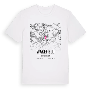 Wakefield karta t-shirt – ekologisk bomull t-shirt från Pinshirt