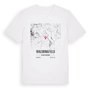 Waldringfield karta t-shirt – ekologisk bomull t-shirt från Pinshirt
