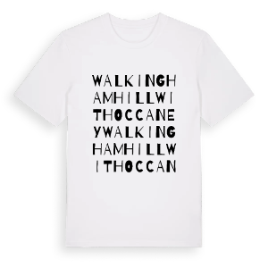 Walkingham Hill with Occaney ordlek t-shirt – ekologisk bomull t-shirt från Pinshirt
