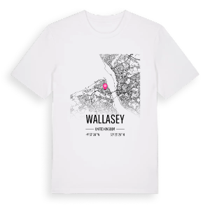 Wallasey karta t-shirt – ekologisk bomull t-shirt från Pinshirt