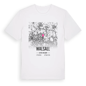 Walsall karta t-shirt – ekologisk bomull t-shirt från Pinshirt