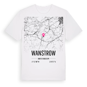 Wanstrow karta t-shirt – ekologisk bomull t-shirt från Pinshirt