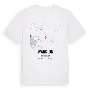 Warkton karta t-shirt – ekologisk bomull t-shirt från Pinshirt
