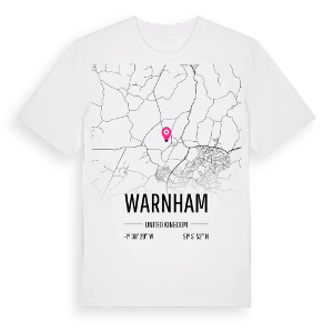 Warnham karta t-shirt – ekologisk bomull t-shirt från Pinshirt