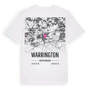 Warrington karta t-shirt – ekologisk bomull t-shirt från Pinshirt