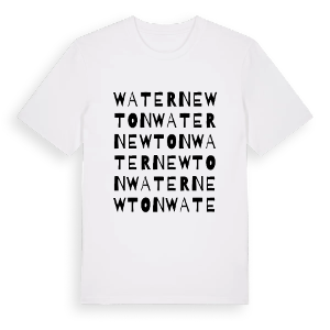 Water Newton ordlek t-shirt – ekologisk bomull t-shirt från Pinshirt