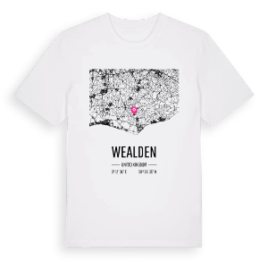Wealden karta t-shirt – ekologisk bomull t-shirt från Pinshirt