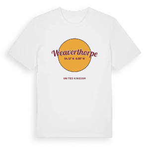 Weaverthorpe cirkel t-shirt – ekologisk bomull t-shirt från Pinshirt