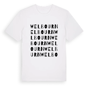 Welbourn ordlek t-shirt – ekologisk bomull t-shirt från Pinshirt