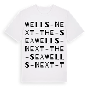 Wells-Next-the-Sea ordlek t-shirt – ekologisk bomull t-shirt från Pinshirt