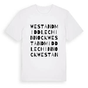 West and Middle Chinnock ordlek t-shirt – ekologisk bomull t-shirt från Pinshirt
