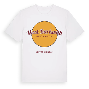 West Barkwith cirkel t-shirt – ekologisk bomull t-shirt från Pinshirt