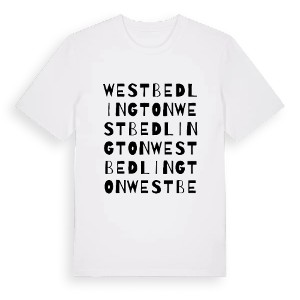 West Bedlington ordlek t-shirt – ekologisk bomull t-shirt från Pinshirt