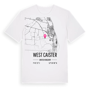 West Caister karta t-shirt – ekologisk bomull t-shirt från Pinshirt