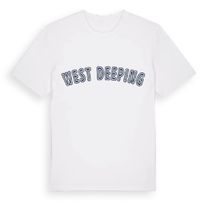 West Deeping college t-shirt – ekologisk bomull t-shirt från Pinshirt