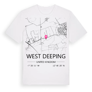 West Deeping karta t-shirt – ekologisk bomull t-shirt från Pinshirt