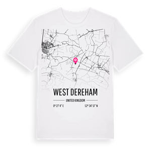 West Dereham karta t-shirt – ekologisk bomull t-shirt från Pinshirt