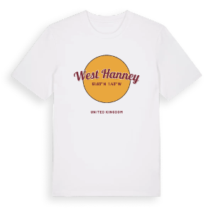 West Hanney cirkel t-shirt – ekologisk bomull t-shirt från Pinshirt