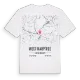 West Harptree karta t-shirt
