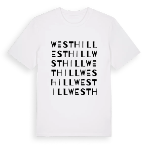 West Hill ordlek t-shirt – ekologisk bomull t-shirt från Pinshirt