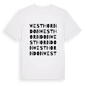 West Horndon ordlek t-shirt – ekologisk bomull t-shirt från Pinshirt