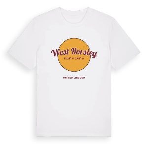 West Horsley cirkel t-shirt – ekologisk bomull t-shirt från Pinshirt