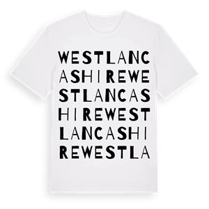 West Lancashire ordlek t-shirt – ekologisk bomull t-shirt från Pinshirt